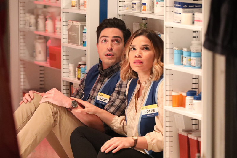 Ben Feldman, America Ferrara (Image: NBC)